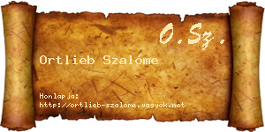 Ortlieb Szalóme névjegykártya